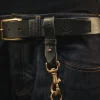 &SONS Leather Goods-Black Leather Key Fob
