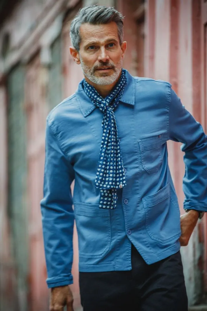 &SONS Scarves-Blue Dot Organic Japanese Scarf