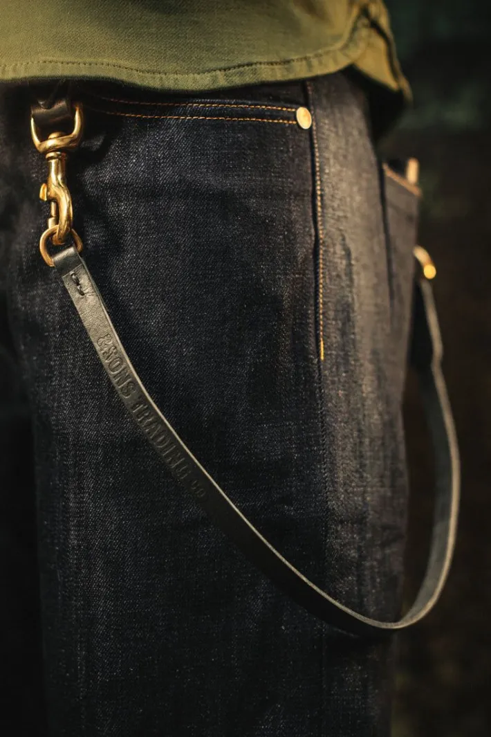 &SONS Leather Goods-Leather Lanyard - Black