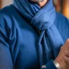 &SONS Knitwear-Outlaw Scarf Denim Blue