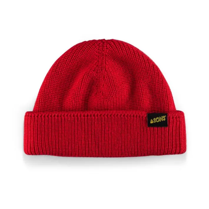 &SONS Knitwear-Poppy Red Atlantic Watch Cap / Beanie