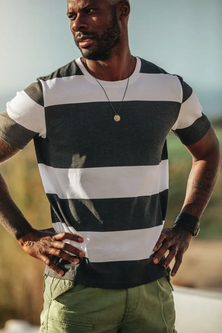 &SONS Tops-75 T-Shirt Black Stripe