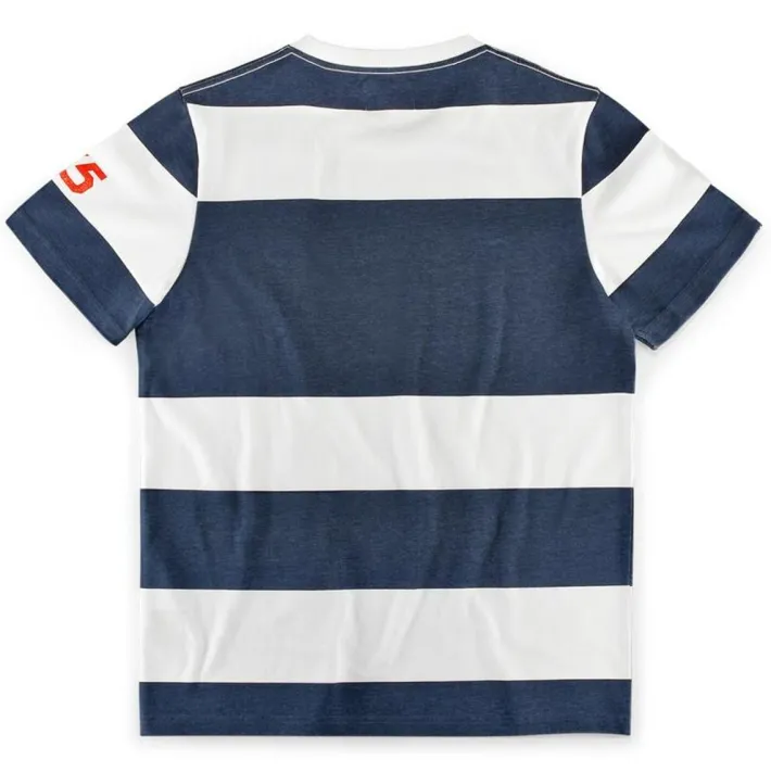 &SONS Tops-75 T-Shirt Indigo Stripe