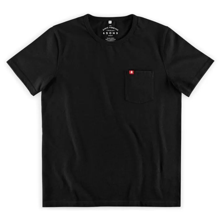 &SONS Tops-Boxer Pocket T-Shirt Black