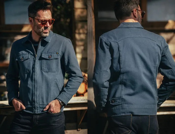 &SONS Jackets & Coats-Cab Coat Churchill Blue