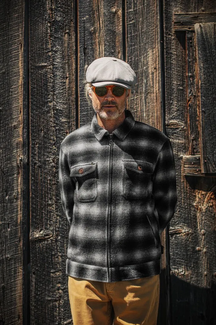 &SONS Jackets & Coats-Cab Coat Grey Check