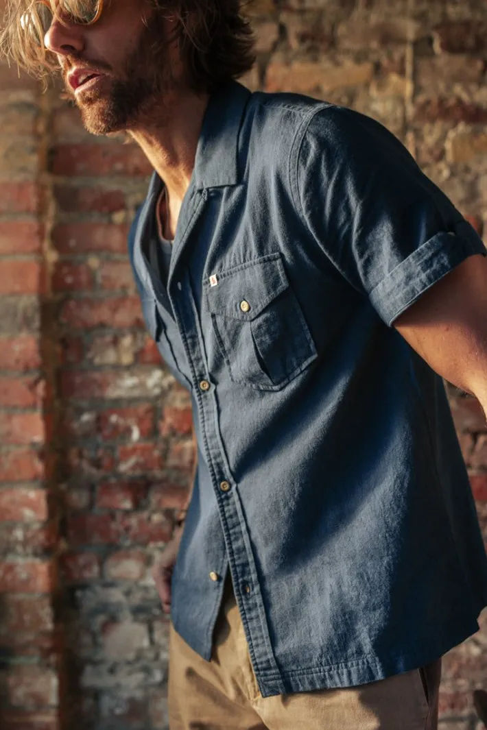 &SONS Tops-Coast Shirt Navy