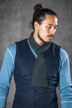&SONS Scarves-Midnight Black Dot Scarf
