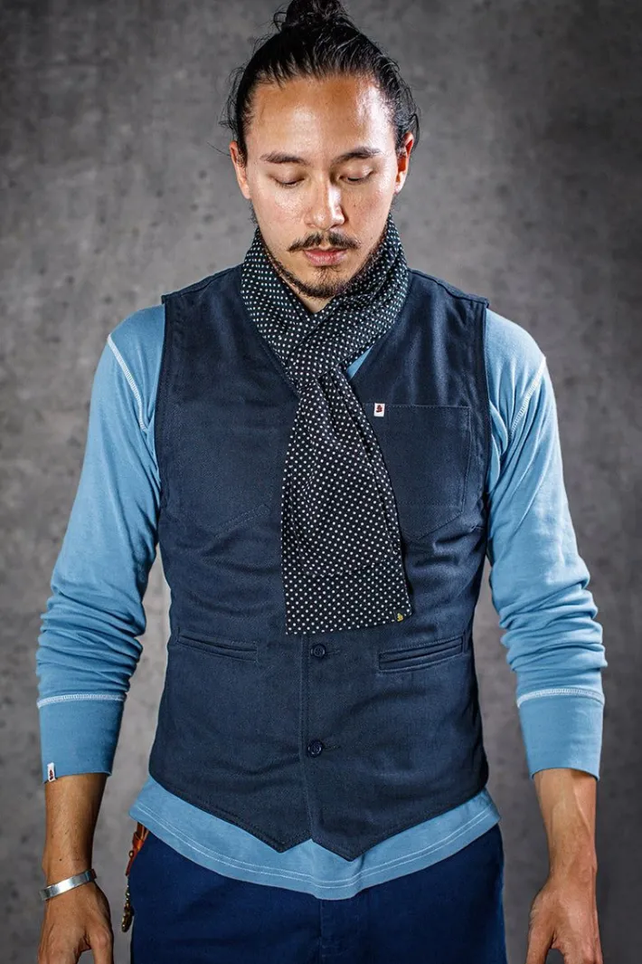 &SONS Scarves-Midnight Black Dot Scarf