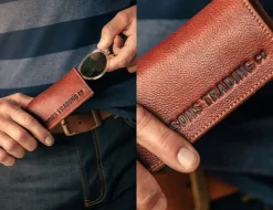 &SONS Leather Goods-Pouch Glasses Case Brown