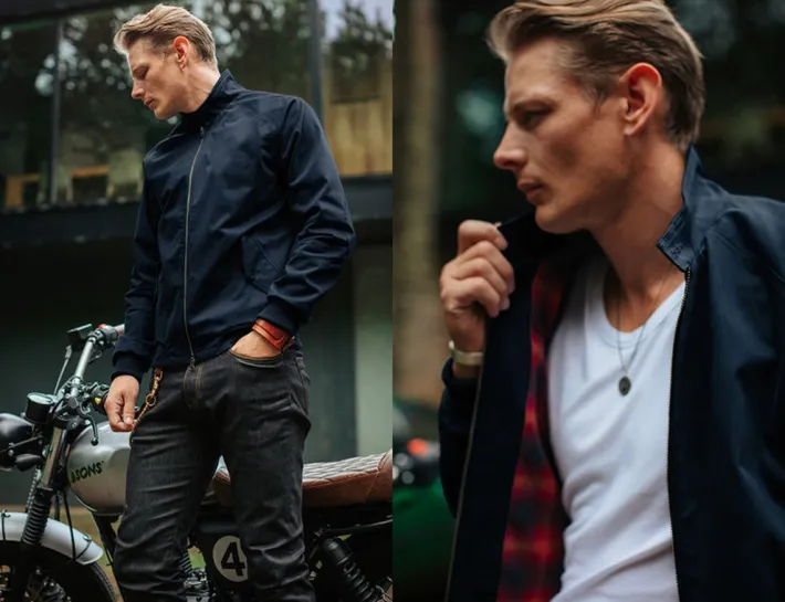 &SONS Jackets & Coats-Rebel Harrington Jacket Navy