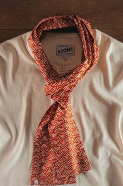 &SONS Scarves-Red Waves Scarf