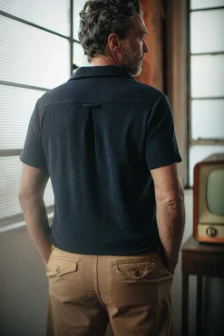 &SONS Tops-Solar Polo Navy