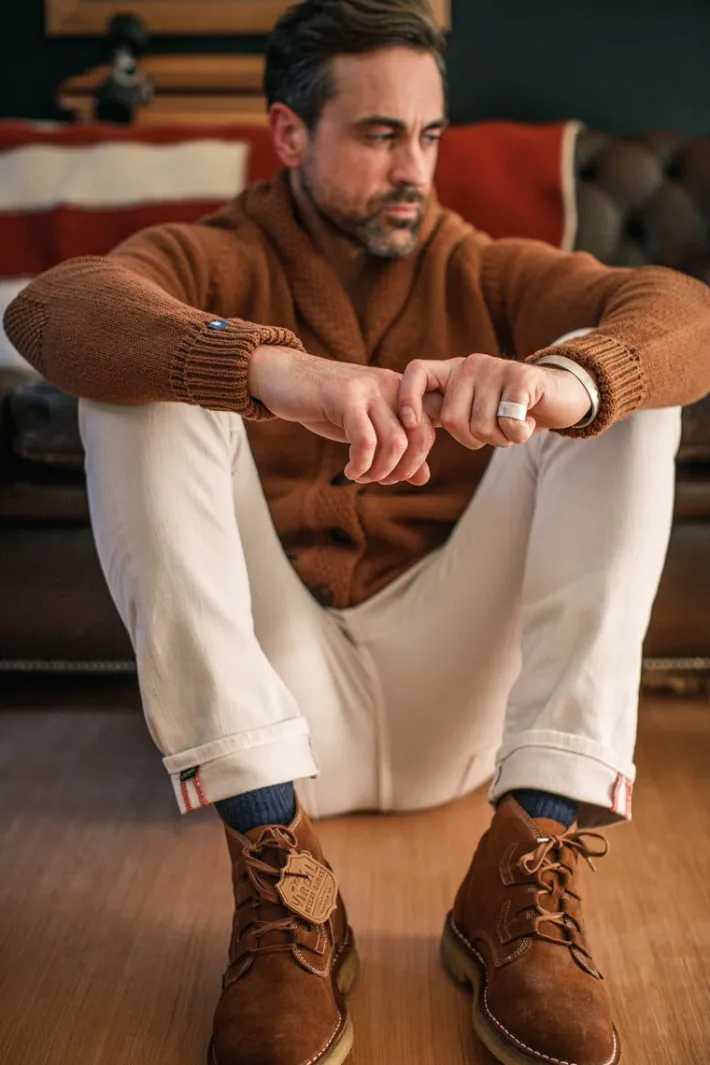 &SONS Jackets & Coats-Turner Cardigan Rust
