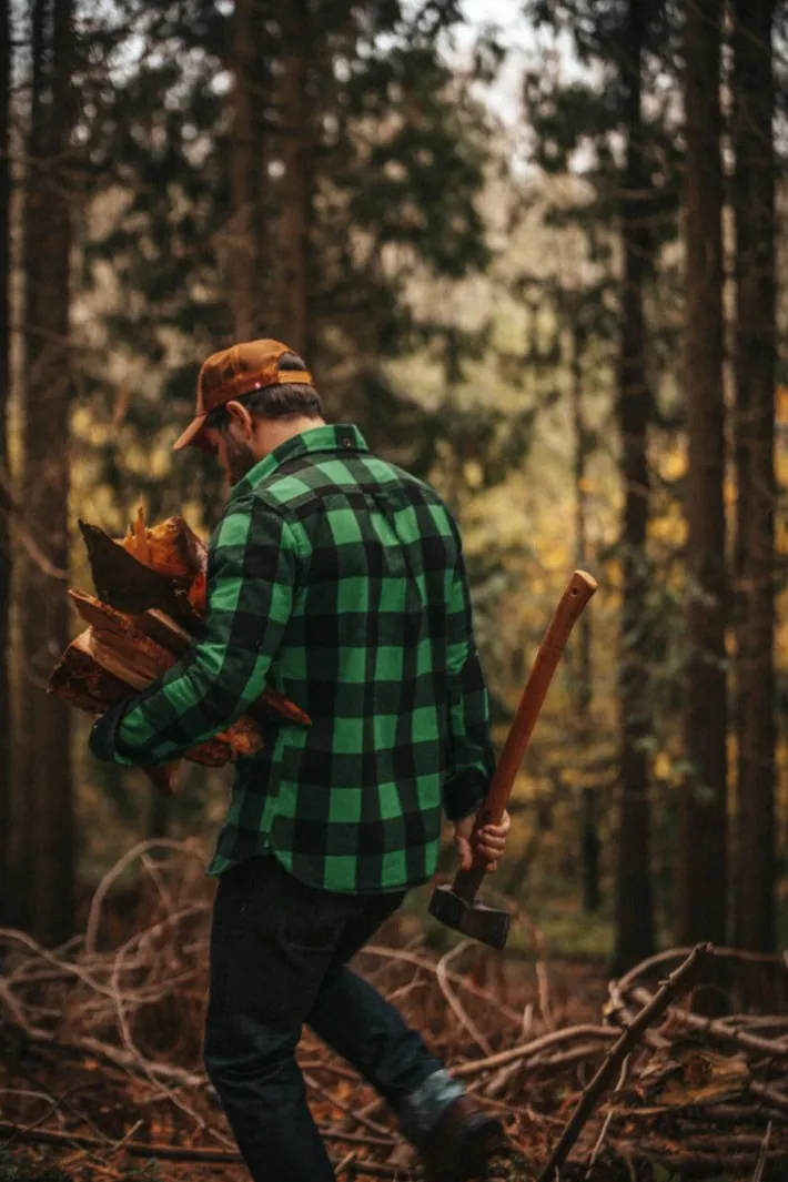 &SONS Jackets & Coats-Yukon Flannel Field Shirt Green