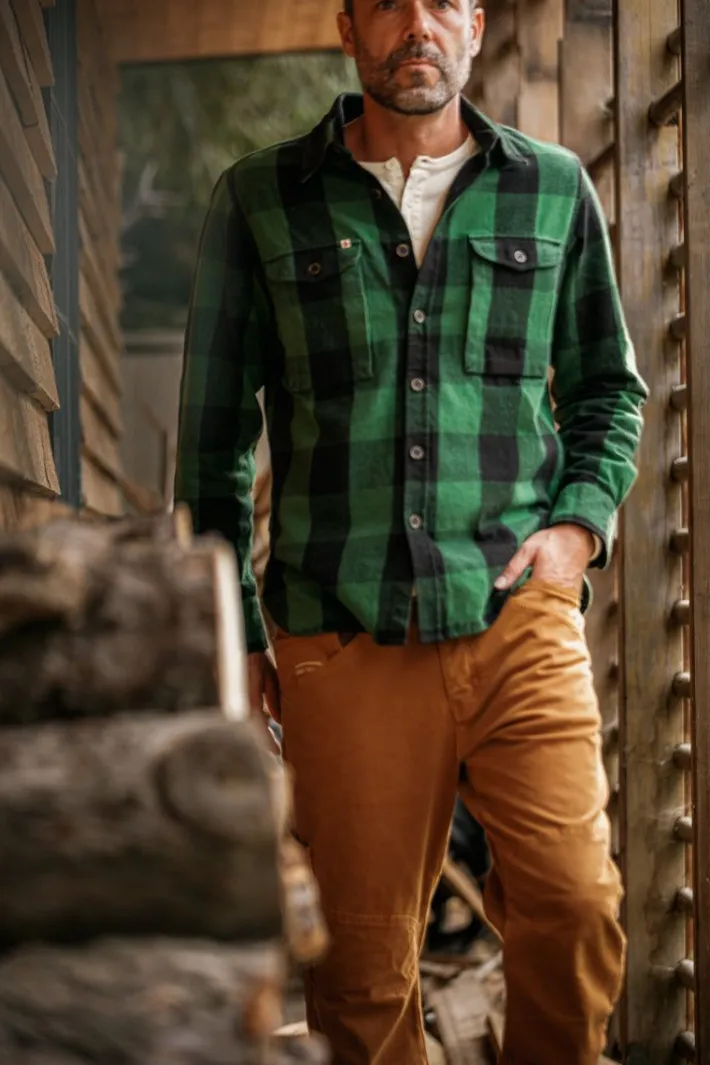 &SONS Jackets & Coats-Yukon Flannel Field Shirt Green