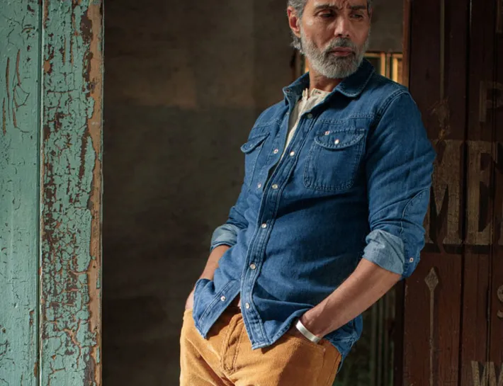 &SONS Tops-Sunday Shirt Light Denim