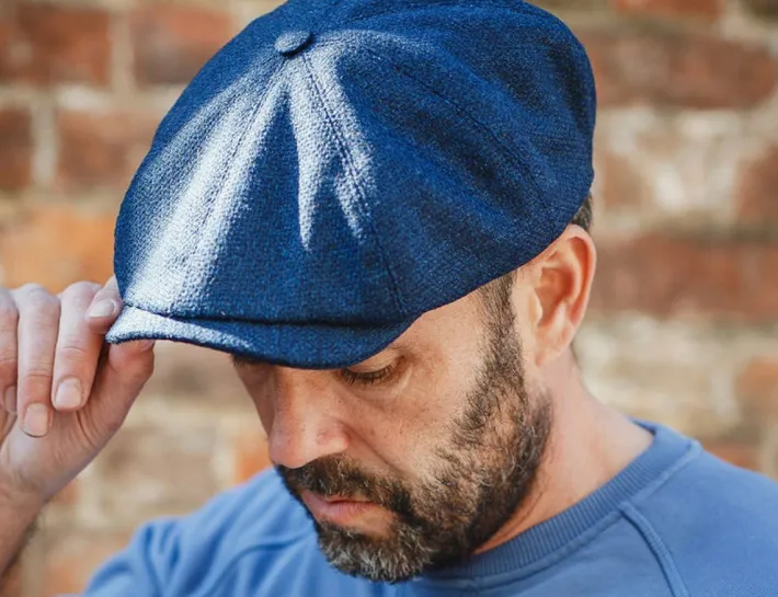 &SONS Knitwear-The London Baker Boy Hat- Blue Indigo