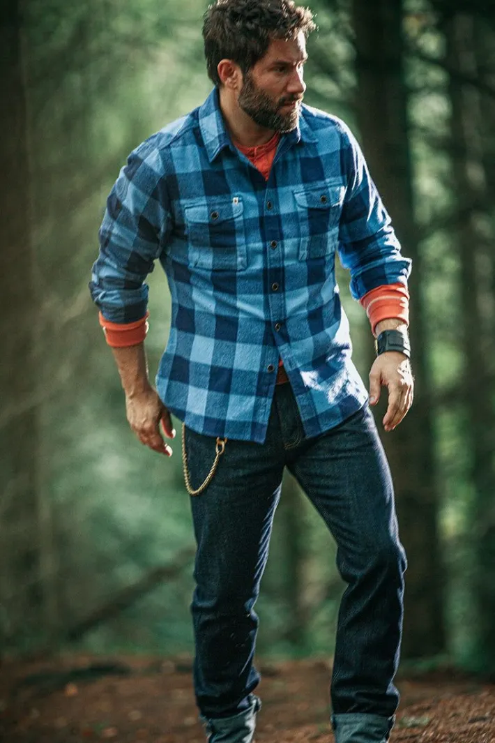 &SONS Jackets & Coats-Yukon Flannel Field Shirt Blue